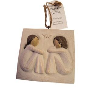 Willow Tree Friendship Keepsake Plaque / Ornament 3" Square Gift